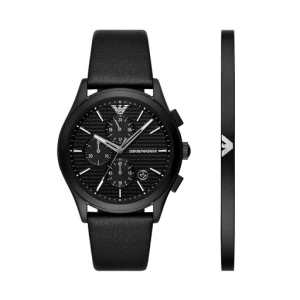 Zestaw zegarek i bransoletka Emporio Armani Paolo Gift Set AR80070SET Czarny