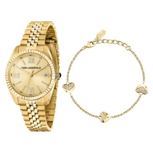 Zestaw zegarek i bransoletka KARL LAGERFELD R0553108501 Złoty