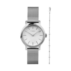 Zestaw zegarek i bransoletka Timex Trend Transcend TWG064000 Srebrny