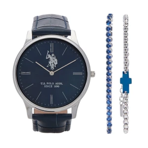 Zestaw zegarek i bransoletka U.S. Polo Assn. USP6453TW Granatowy