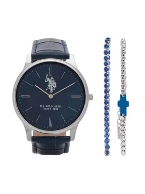 Zestaw zegarek i bransoletka U.S. Polo Assn. USP6453TW Granatowy