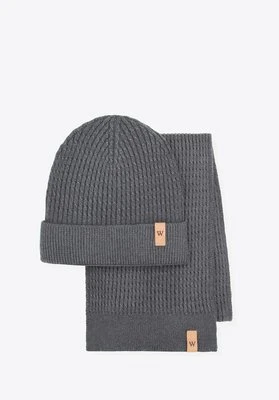 Zestaw zimowy: czapka i szalik szary Wittchen