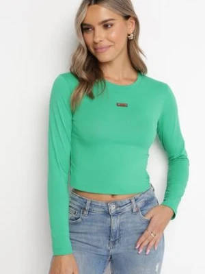 Zielona Bawełniana Bluzka z Długim Rękawem Ellemacra metrofive