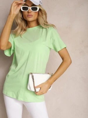 Zielona Bawełniana Koszulka z Krótkim Rękawem Anemila