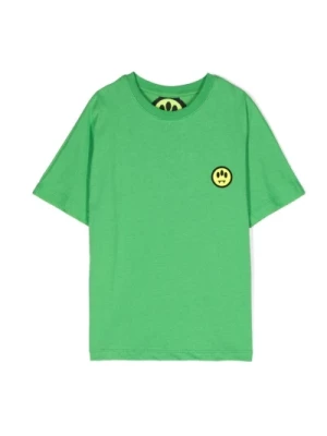 Zielona Bawełniana Koszulka z Nadrukiem Logo Barrow