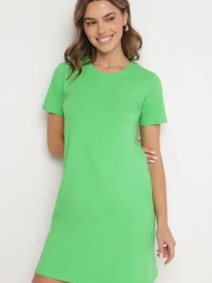 Zielona Bawełniana Sukienka o Kroju Typu T-shirt Nilisea glo-story