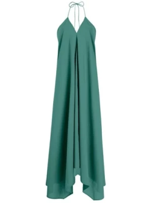 Zielona Bawełniana Sukienka z Odkrytymi Plecami Mare Di Latte