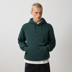 Zielona bluza basic regular fit z kapturem House