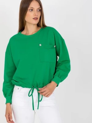Zielona bluza bez kaptura z kieszenią RUE PARIS