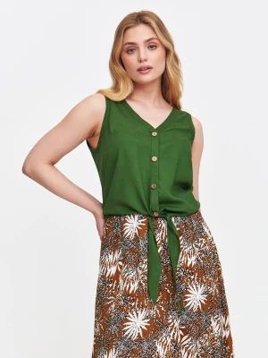 Zielona bluzka wiskozowa z wiązaniem Top Secret