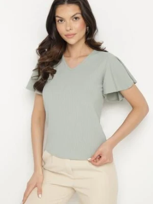 Zielona Bluzka z Szerokimi Rękawami Sunevia glo-story