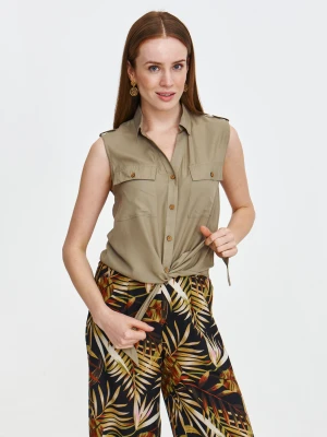 Zielona bluzka z wiązaniem u dołu Top Secret