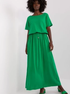 Zielona casualowa sukienka basic z wiązaniem RELEVANCE