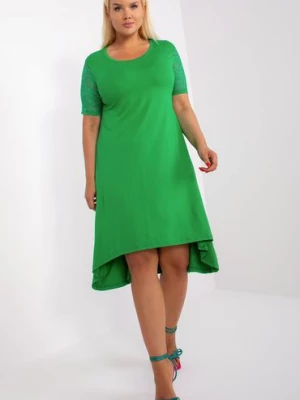 Zielona codzienna sukienka plus size z wiskozy