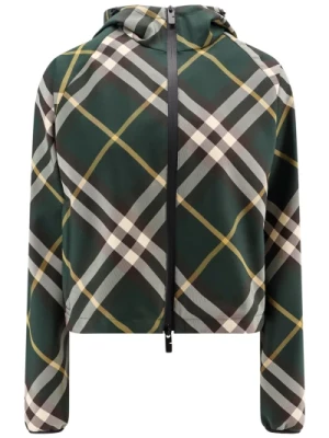 Zielona Cropowa Bluza z Kapturem Burberry