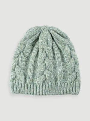 Zielona czapka z warkoczowym splotem Top Secret