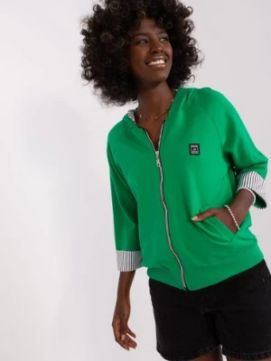 Zielona damska bluza damska rozpinana z rękawem 3/4 RELEVANCE