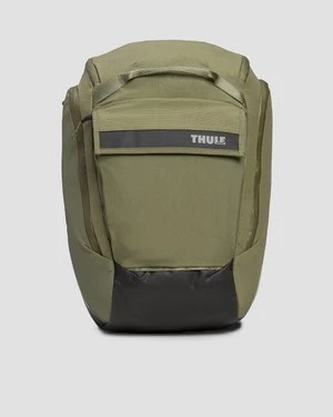 Zielona hybrydowa sakwa rowerowa i plecak Thule Paramount Hybrid Pannier 26L