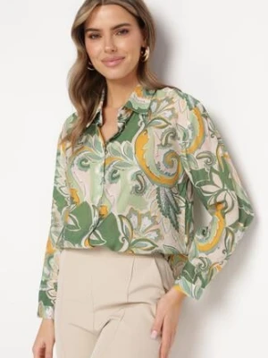 Zielona Koszula o Klasycznym Kroju w Abstrakcyjny Wzór Gallta sophyline