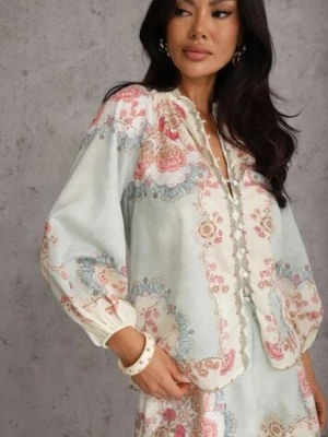 Zielona Koszula ze Stójką w Kwiatowy Print Dorirecea bisou's project