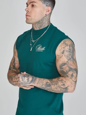 Zielona koszulka męska bez rękawów SikSilk