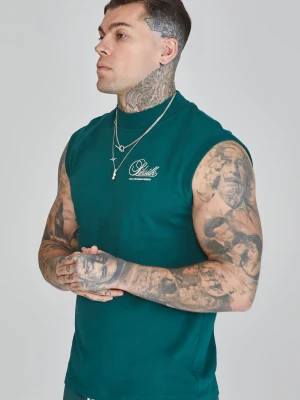 SikSilk Męska Zielona Bezrękawnikowa Koszulka