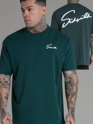 Zielona koszulka męska z nadrukiem logo SikSilk