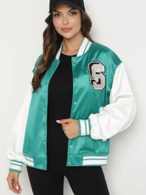 Zielona Kurtka Bomberka Zapinana na Napy Alodia ann gissy