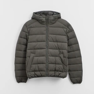 Zielona kurtka puffer z kapturem House