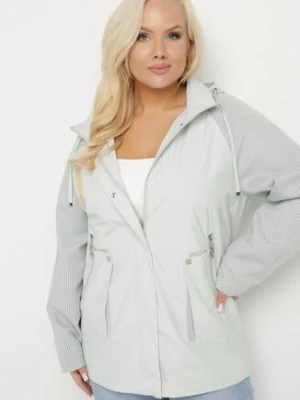 Zielona Kurtka Wiatrówka z Odpinanym Kapturem i Ściągaczami Arseli rosse line