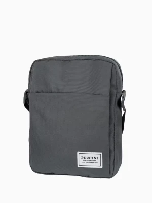 Zielona materiałowa torba męska typu listonoszka Puccini