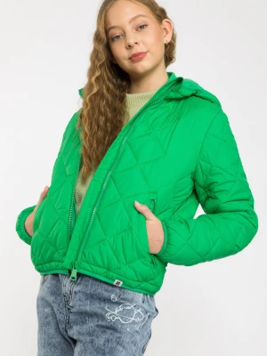 Zielona przejściowa pikowana kurtka mocno dopasowana Reporter