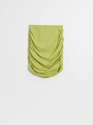 Zielona spódnica mini z drapowaniem House