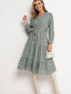 Zielona Sukienka Cintrine rosa