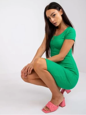 Zielona sukienka damska z krótkim rękawem RUE PARIS