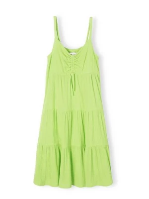 Zielona sukienka dziewczęca na lato z wiskozy Minoti