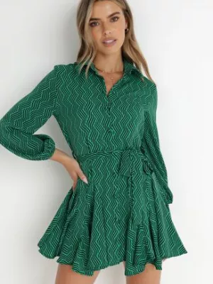 Zielona Sukienka Koszulowa Horro