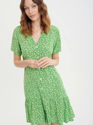 Zielona sukienka mini w drobne kwiaty Greenpoint