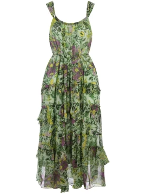 Zielona Sukienka Paisley w Ogrodzie Diane Von Furstenberg