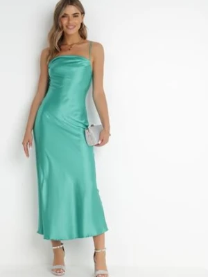 Zielona Sukienka Satynowa Chrentizo rosa