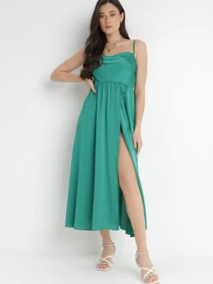 Zielona Sukienka Satynowa Rhodadia lily rose