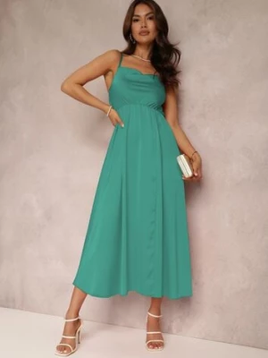 Zielona Sukienka Satynowa Theophephone lily rose