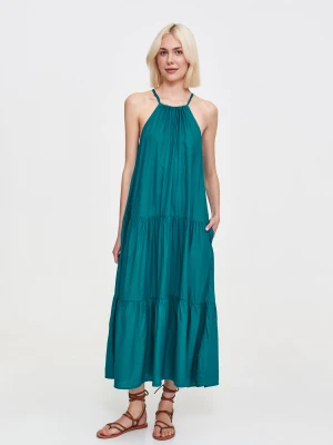 Zielona sukienka z dekoltem halter Top Secret