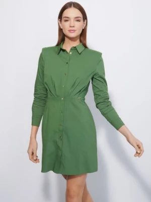 Zielona sukienka z kołnierzykiem OCHNIK