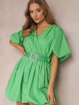Zielona Sukienka z Paskiem Galale elsa.m by may