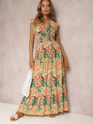 Zielona Sukienka z Wiskozy Biran cflo