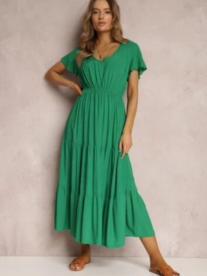 Zielona Sukienka z Wiskozy Jonmy cflo