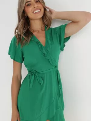 Zielona Sukienka z Wiskozy Nouse
