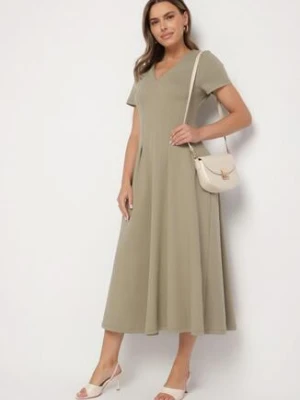 Zielona Taliowana Sukienka z Bawełną Zeraviae bisou's project