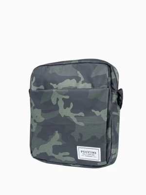 Zielona torba męska we wzór camo Puccini